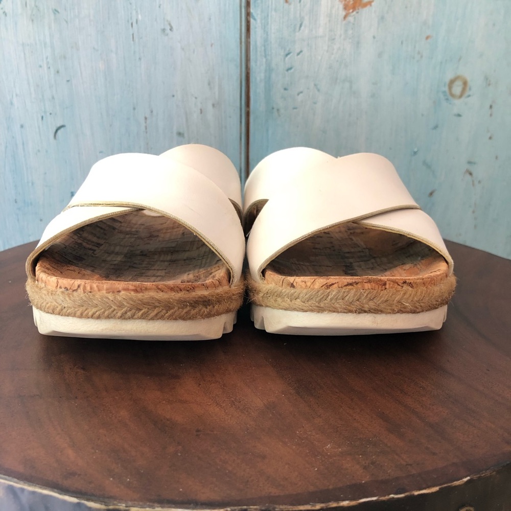 Wanted white sandals with criss-crossed straps, cork & white soles, size 8 - Picture 4 of 10